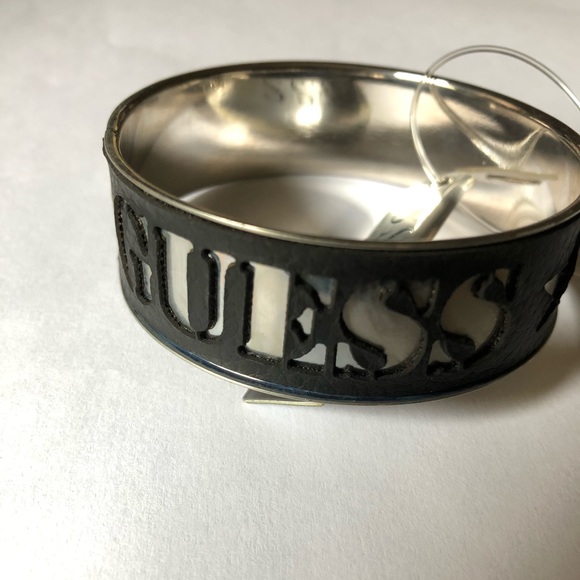 Guess Black Leather Bangle - Picture 1 of 3